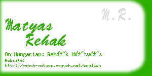 matyas rehak business card